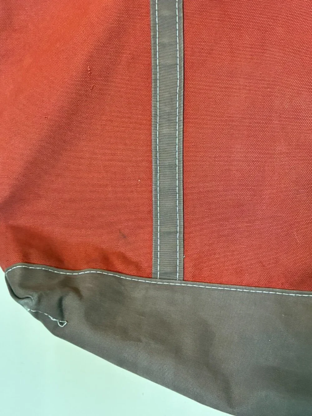 Vintage L.L. Bean XL Boat & Tote Bag Burnt Orange Brown Long Handle
